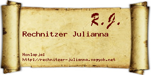 Rechnitzer Julianna névjegykártya